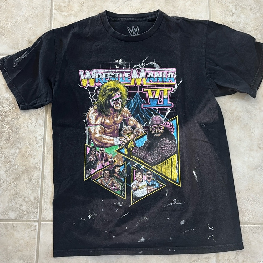 Wrestle mania VI (6) men’s M graphic tee distressed black